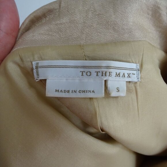 To The Max Gold Double Breasted Midi Dress Women Size S Pockets Collared - Picture 6 of 14